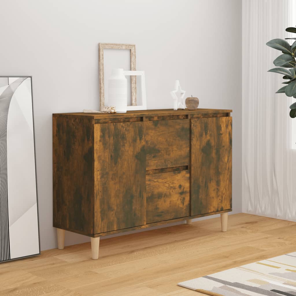 Sideboard Smoked Oak 101x35x70 cm Engineered wood