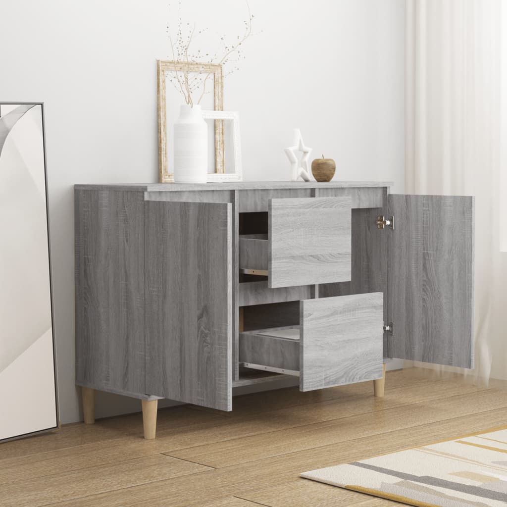 Sonoma graues Sideboard 101x35x70 cm Holzwerkstoff