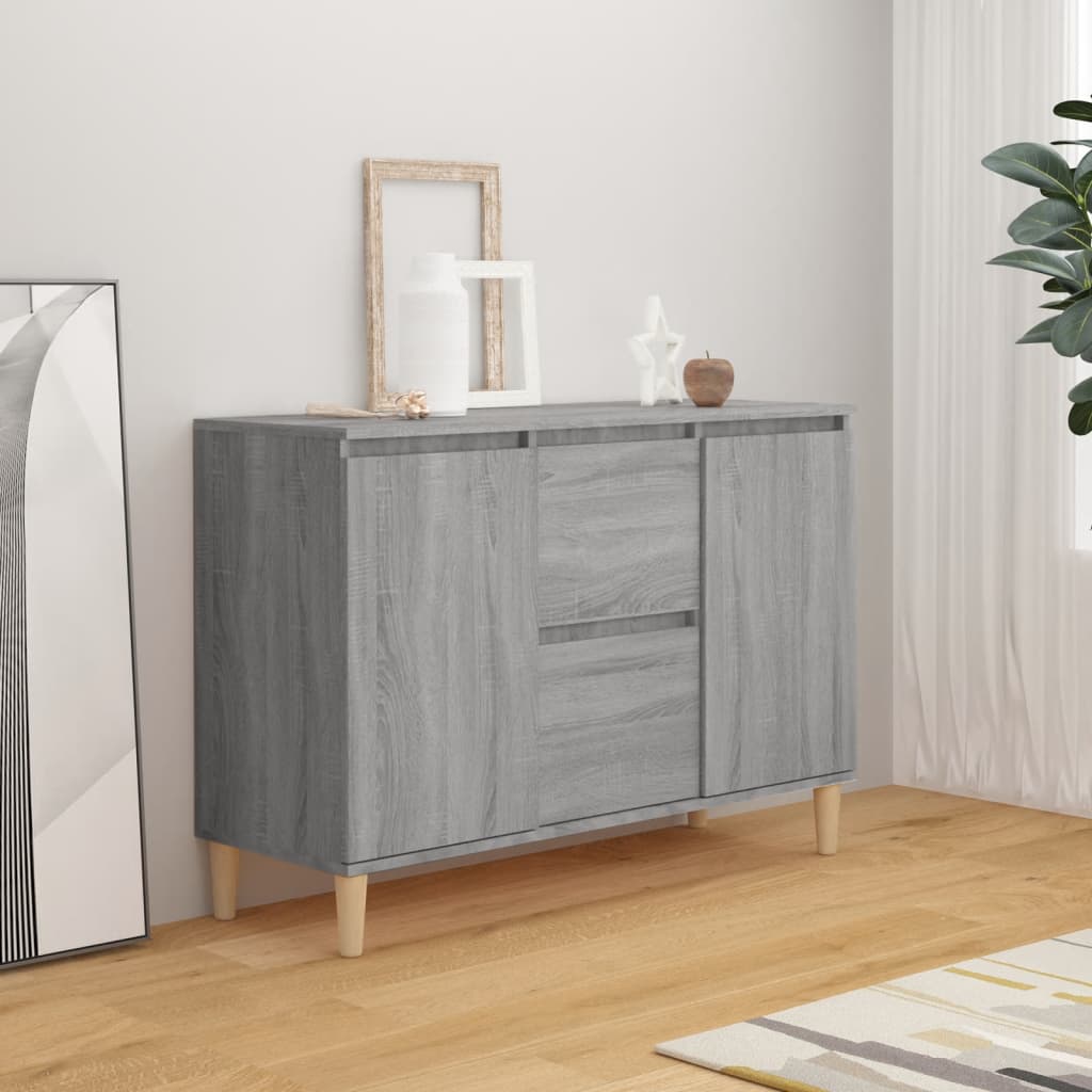 Sonoma graues Sideboard 101x35x70 cm Holzwerkstoff