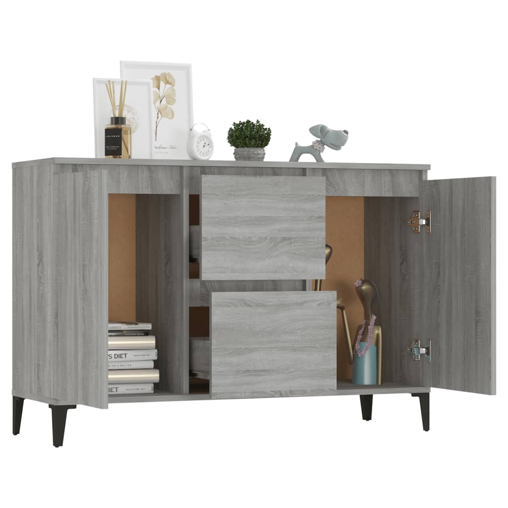 Sonoma graues Sideboard 104x35x70 cm Holzwerkstoff