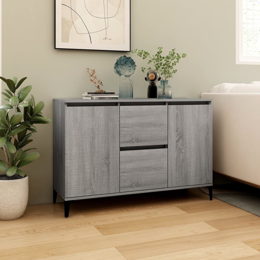 Sonoma graues Sideboard 104x35x70 cm Holzwerkstoff