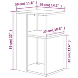 Table d'appoint Chêne marron 36x30x56 cm Bois d'ingénierie