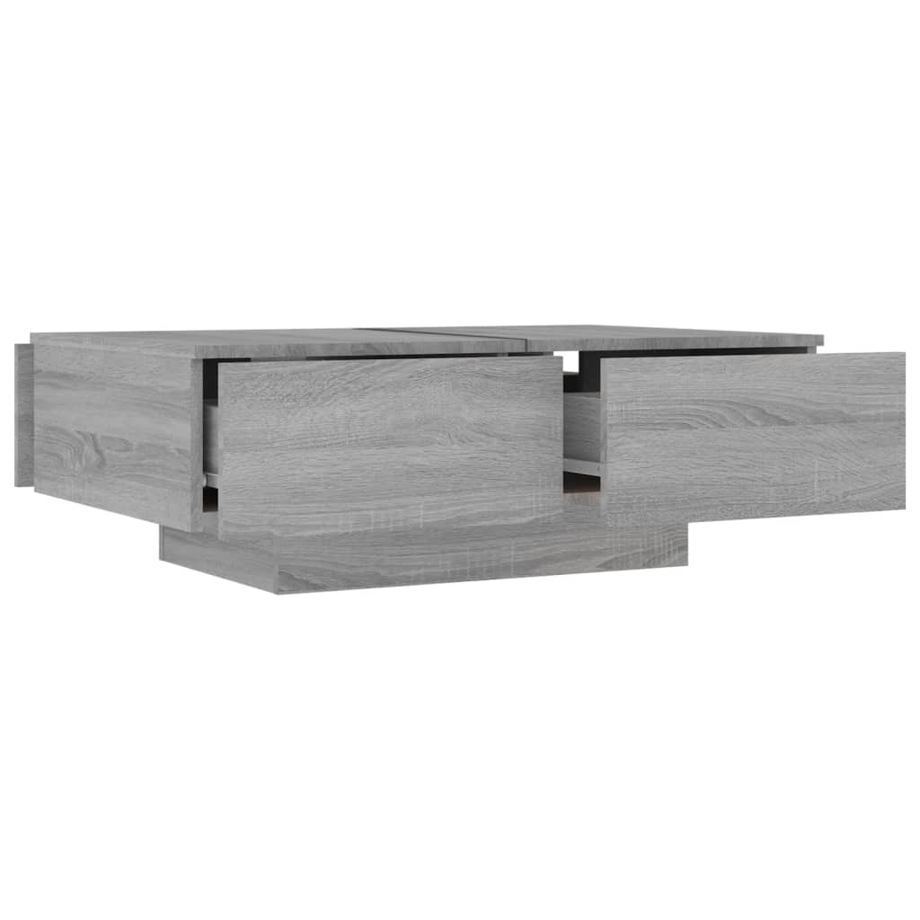 Table basse Sonoma gris 90x60x31 cm Bois d'ingénierie