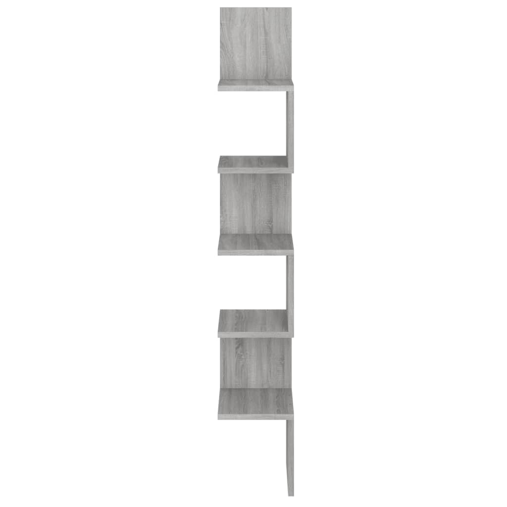 Étagère angle murale Sonoma gris 20x20x127,5 cm Bois ingénierie