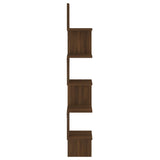 Étagère d'angle murale Chêne brun 20x20x127,5cm Bois ingénierie