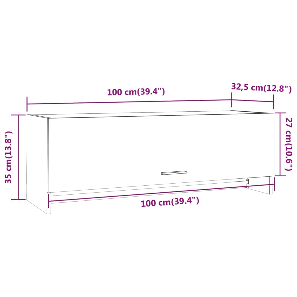 Garde-robe Sonoma gris 100x32,5x35 cm Bois d'ingénierie