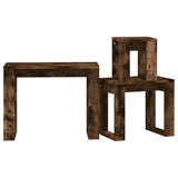 Tables gigognes 3 pcs Chêne fumé Bois d'ingénierie