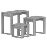 Tables gigognes 3 pcs Sonoma gris Bois d'ingénierie