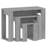 Tables gigognes 3 pcs Sonoma gris Bois d'ingénierie