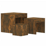 Tables gigognes 3 pcs Chêne fumé Bois d'ingénierie