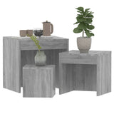 Tables gigognes 3 pcs Sonoma gris Bois d'ingénierie