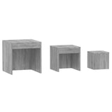 Tables gigognes 3 pcs Sonoma gris Bois d'ingénierie