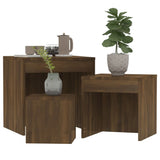 Nesting Tables 3 pcs Brown Oak Engineered Wood