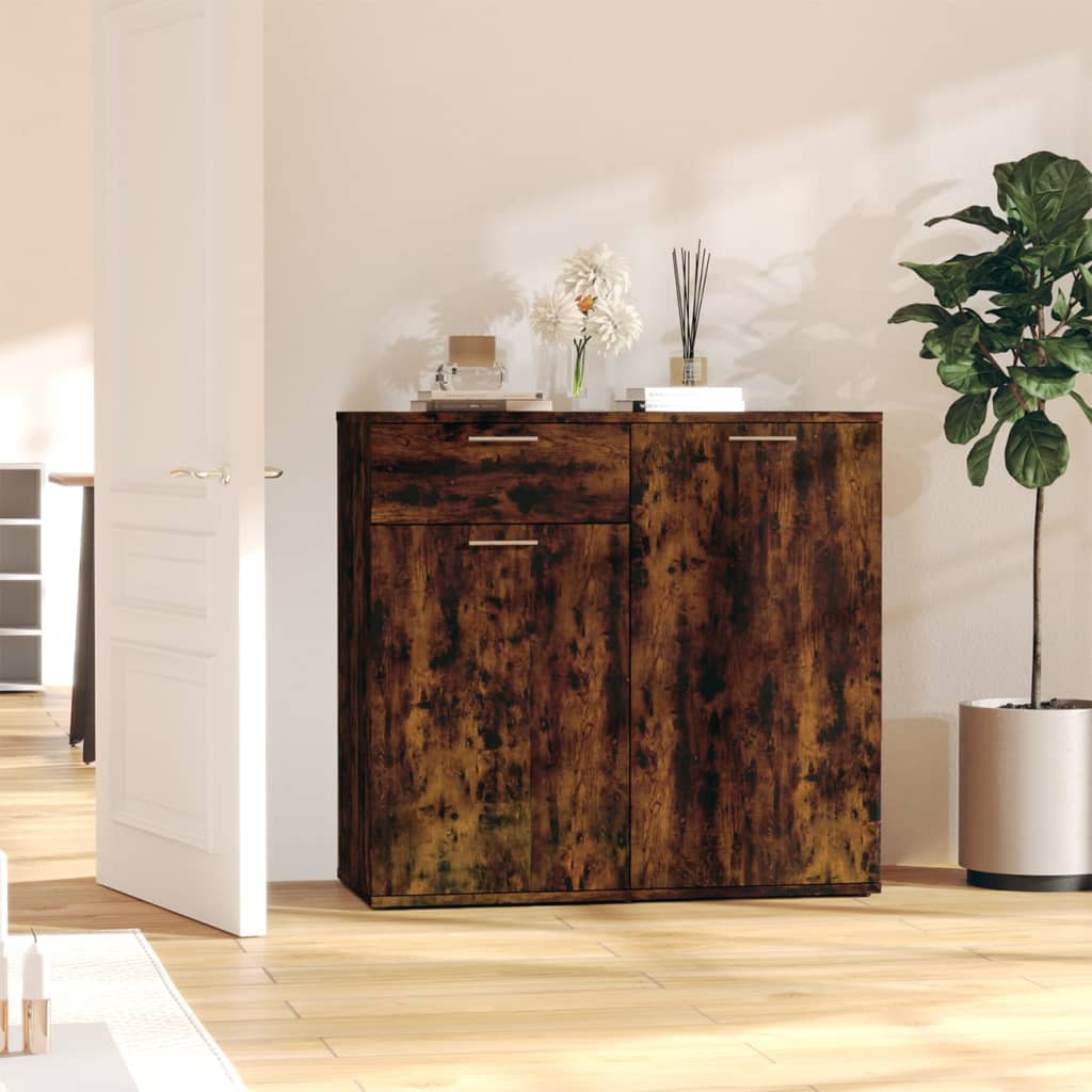 Sideboard Smoked Oak 80x36x75 cm Engineered wood