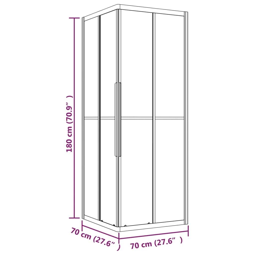 Cabine de douche ESG dépoli 70x70x180 cm