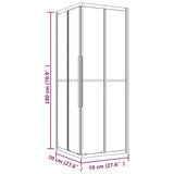 ESG mattierte Duschkabine 70x70x180 cm