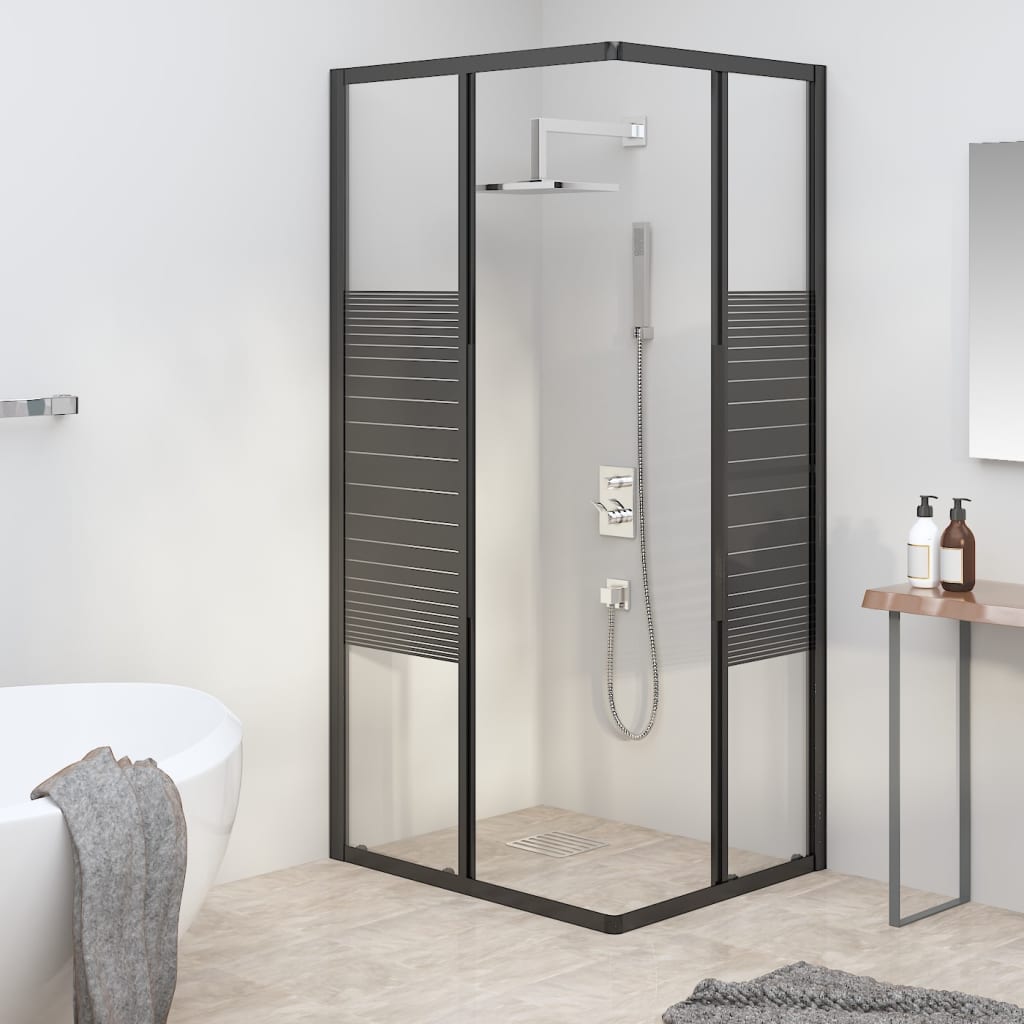 Cabine de douche à rayures ESG 80x70x180 cm Noir