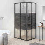 Cabine de douche à rayures ESG 80x70x180 cm Noir