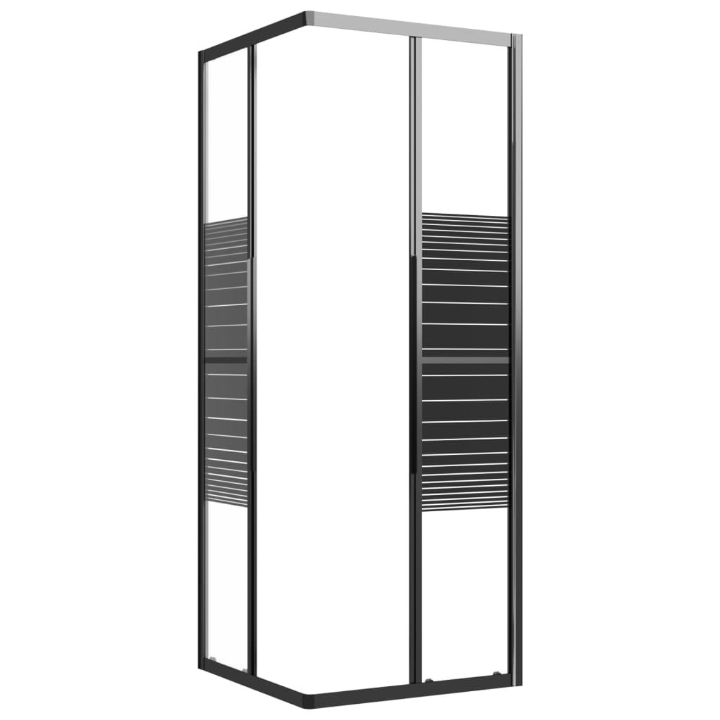 Cabine de douche à rayures ESG 80x80x180 cm Noir