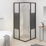 Cabine de douche à rayures ESG 80x80x180 cm Noir