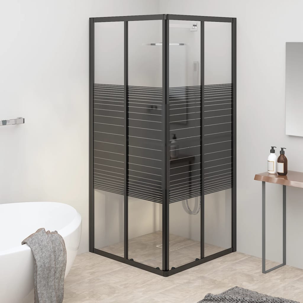 Cabine de douche à rayures ESG 80x80x180 cm Noir