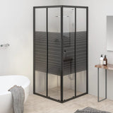 Cabine de douche à rayures ESG 80x80x180 cm Noir