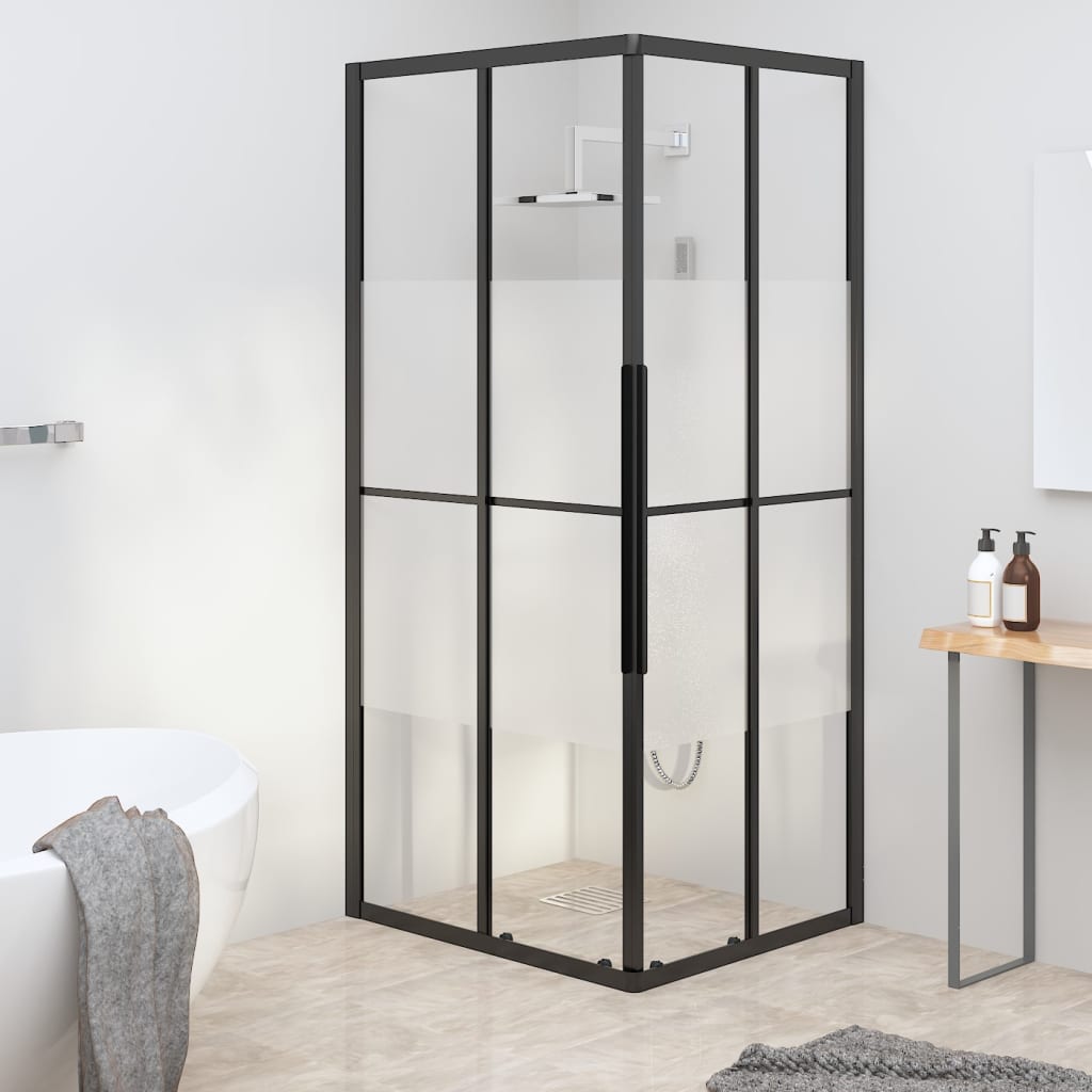 ESG Semi-Frosted Shower Cabin 80x70x180 cm Black