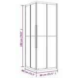 Cabine de douche ESG semi-dépoli 80x80x180 cm Noir