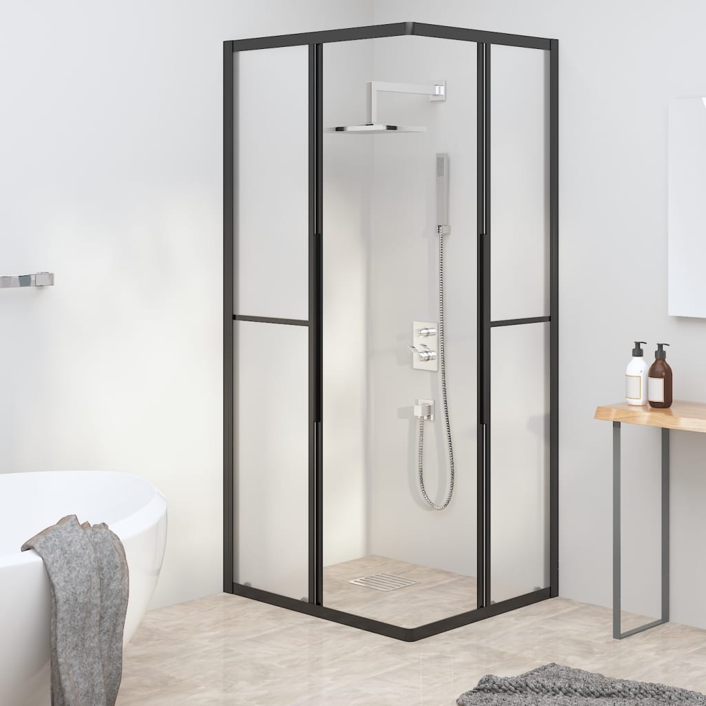 ESG frosted shower cabin 90x70x180 cm Black