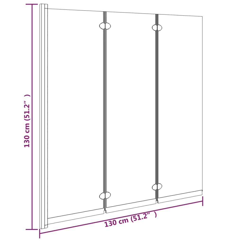 Cabine de douche pliable 3 panneaux 130x130 cm ESG Noir