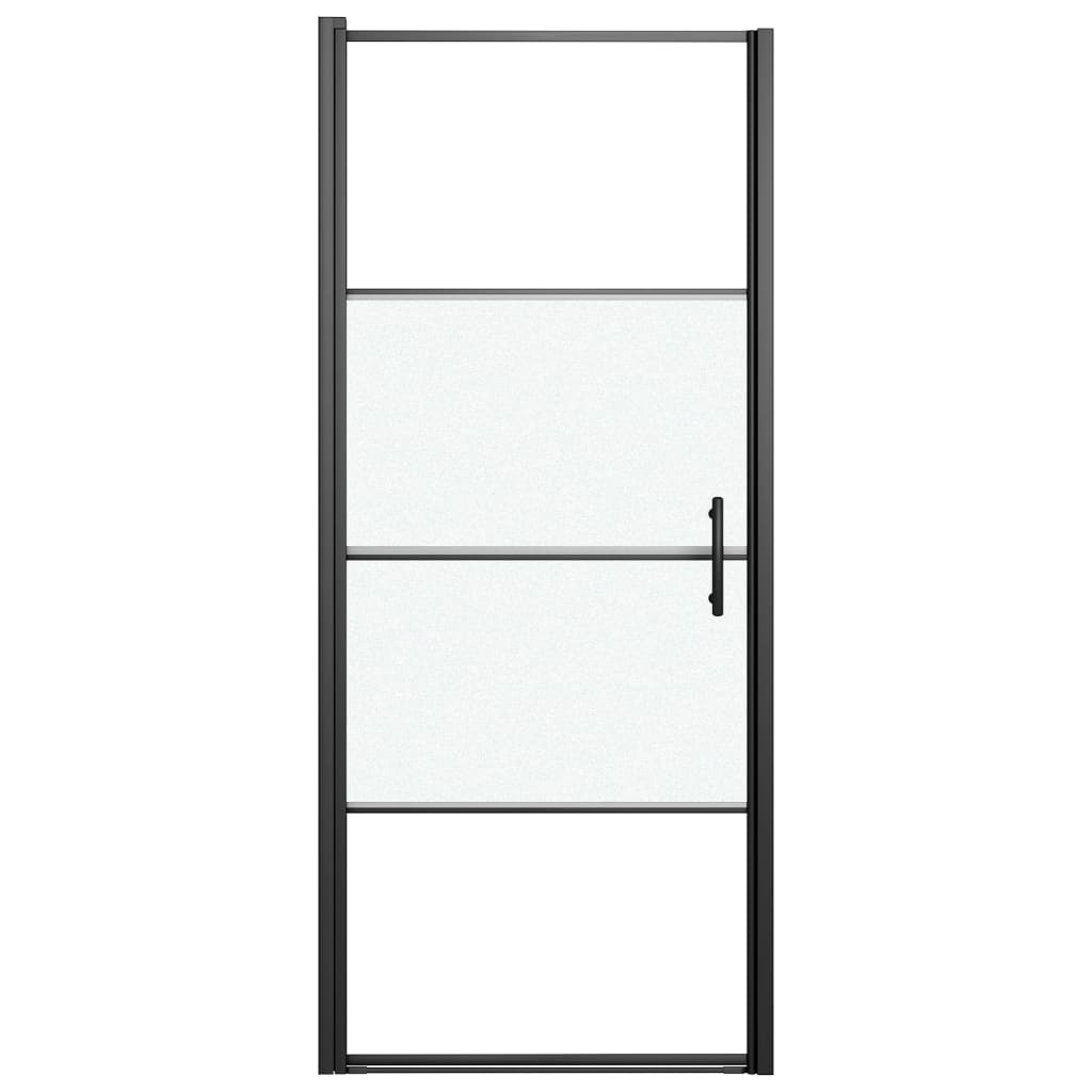 Shower door 81x195 cm Half-frosted tempered glass Black