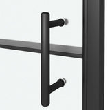 Shower door 81x195 cm Half-frosted tempered glass Black