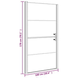 Porte de douche 100x178 cm Verre trempé demi-dépoli Noir