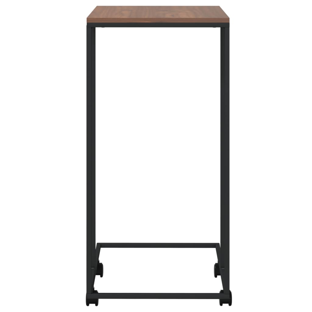 Beistelltisch mit Rollen Schwarz 40x30x63,5 cm Holzwerkstoff