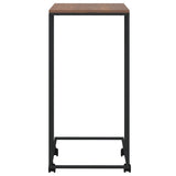 Beistelltisch mit Rollen Schwarz 40x30x63,5 cm Holzwerkstoff