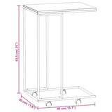 Table d'appoint avec roues Blanc 40x30x63,5cm Bois d'ingénierie