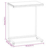 Beistelltisch mit Rollen, schwarz, 55 x 35 x 70 cm, Holzwerkstoff