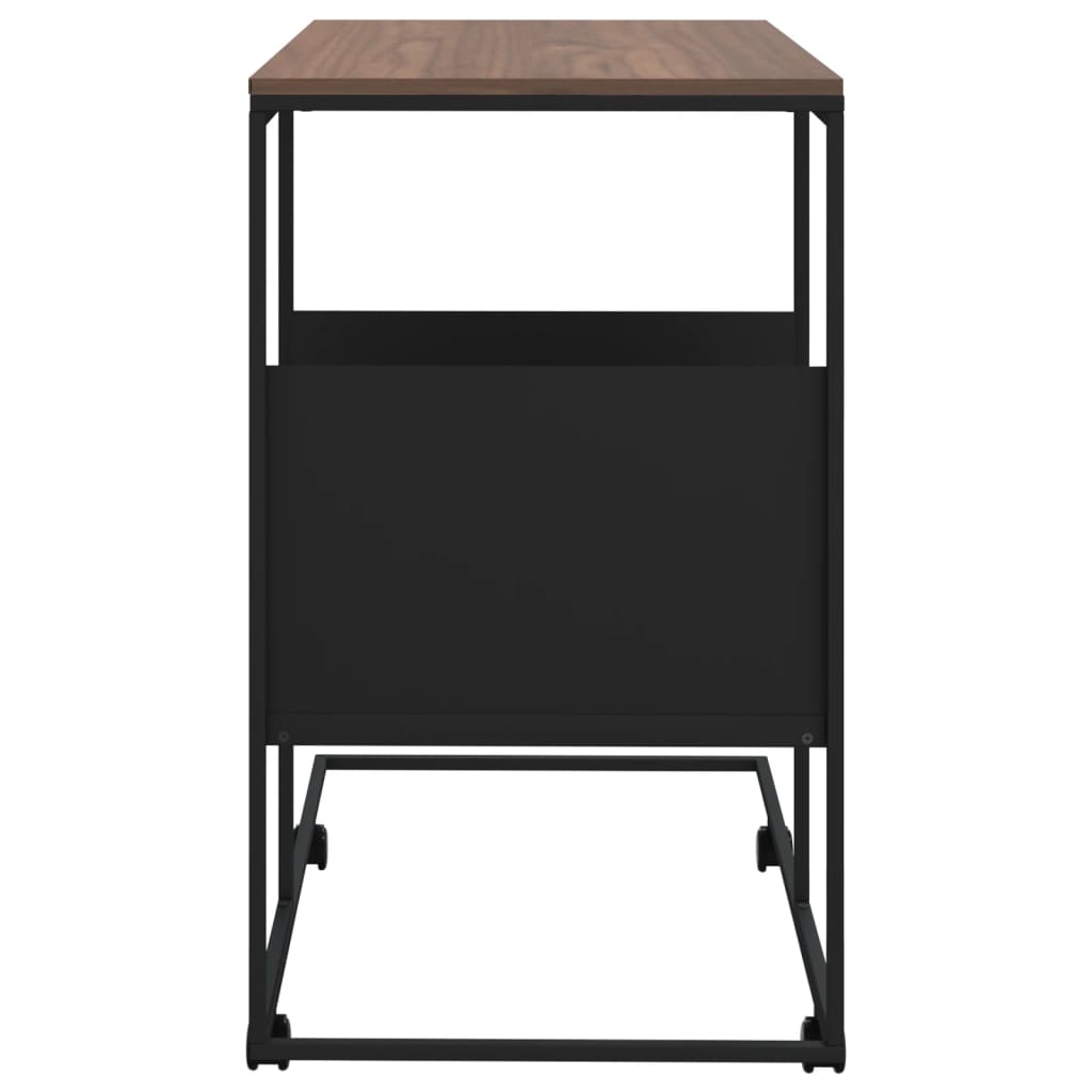 Table d'appoint avec roues noir 55x36x63,5 cm bois d'ingénierie