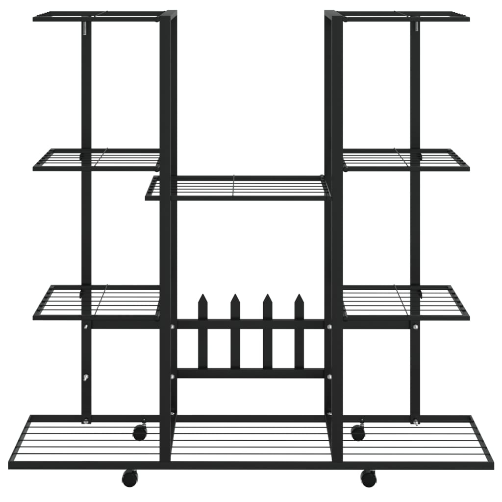 Jardinière avec roues 94,5x24,5x91,5 cm Noir Fer