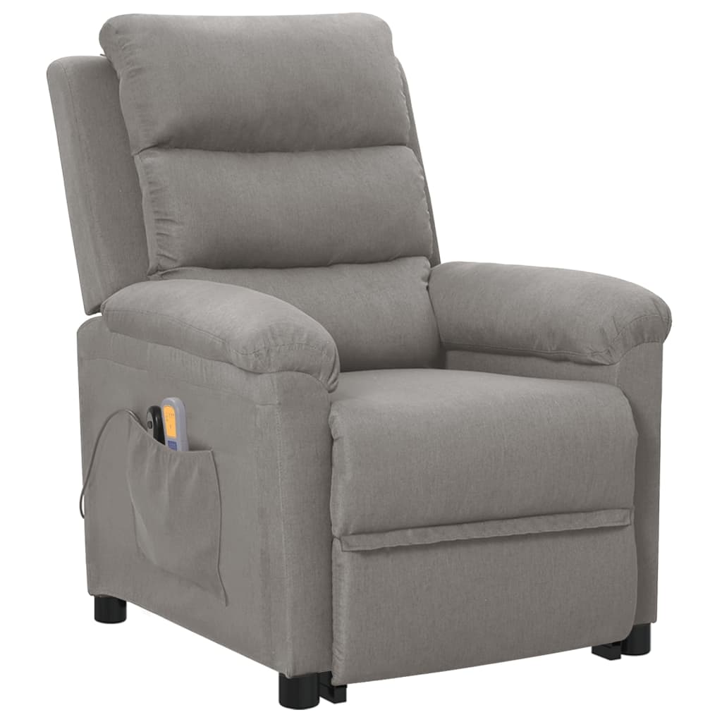 Fauteuil de massage inclinable Gris clair Tissu