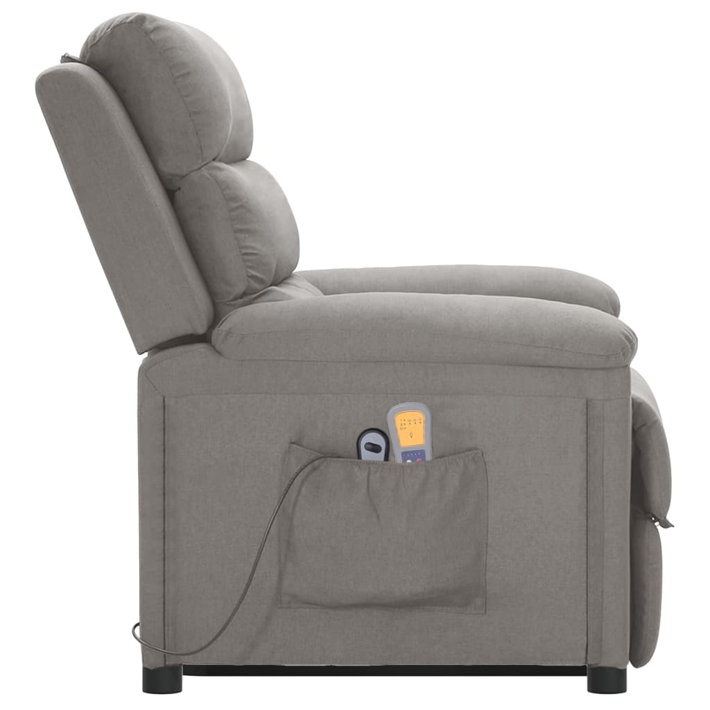 Fauteuil de massage inclinable Gris clair Tissu