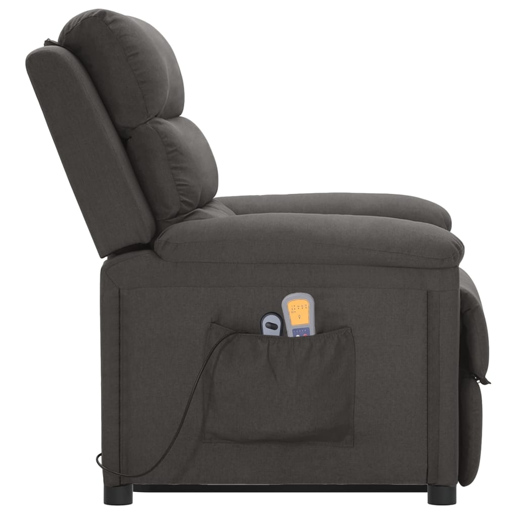 Fauteuil de massage inclinable Gris foncé Tissu