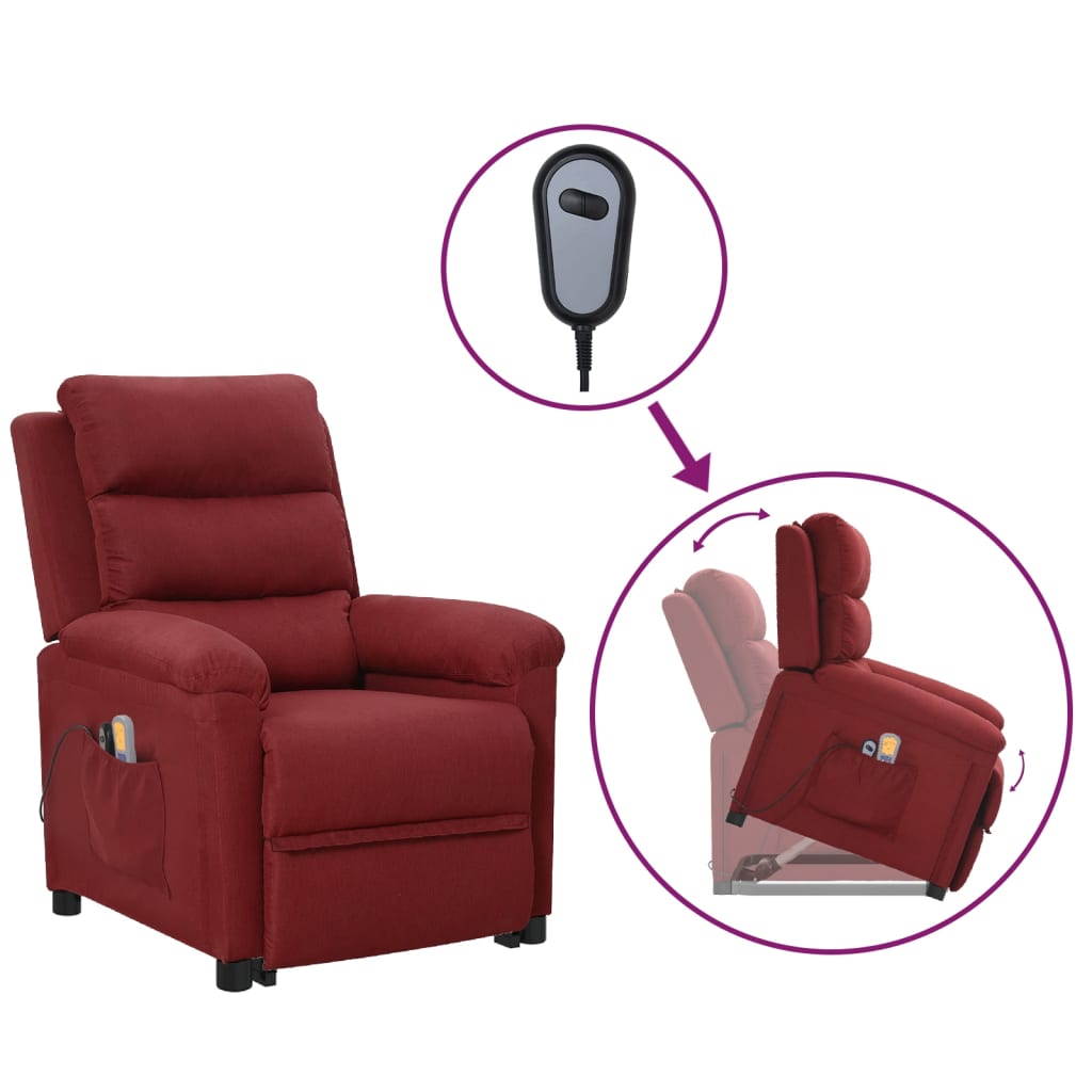 Fauteuil de massage Rouge bordeaux Tissu