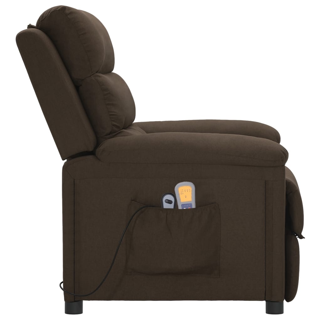 Fauteuil de massage Marron foncé Tissu