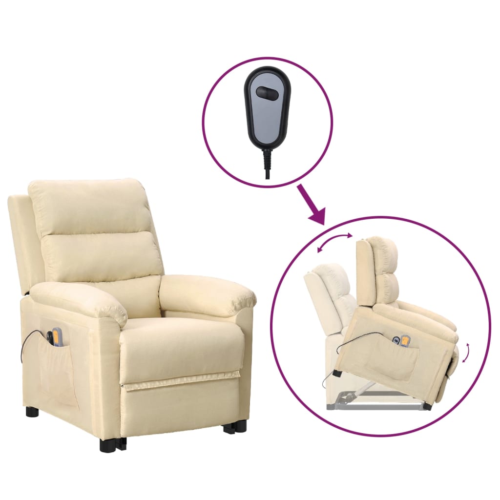 Fauteuil de massage Crème Tissu