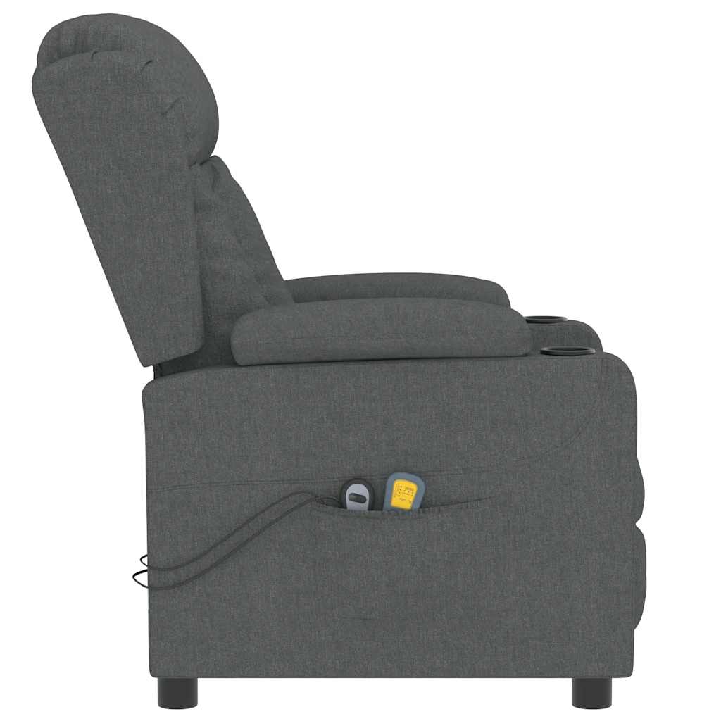 Fauteuil électrique de massage Gris foncé Tissu