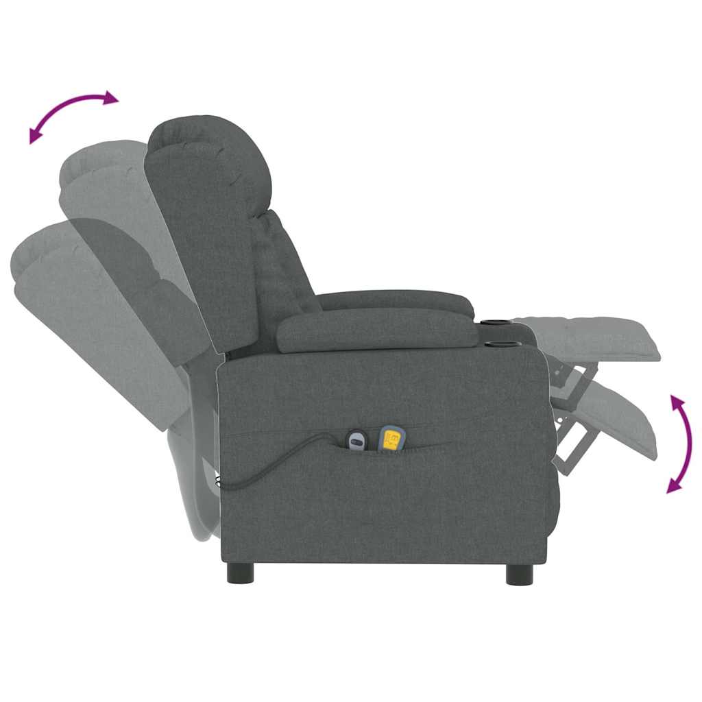 Fauteuil électrique de massage Gris foncé Tissu