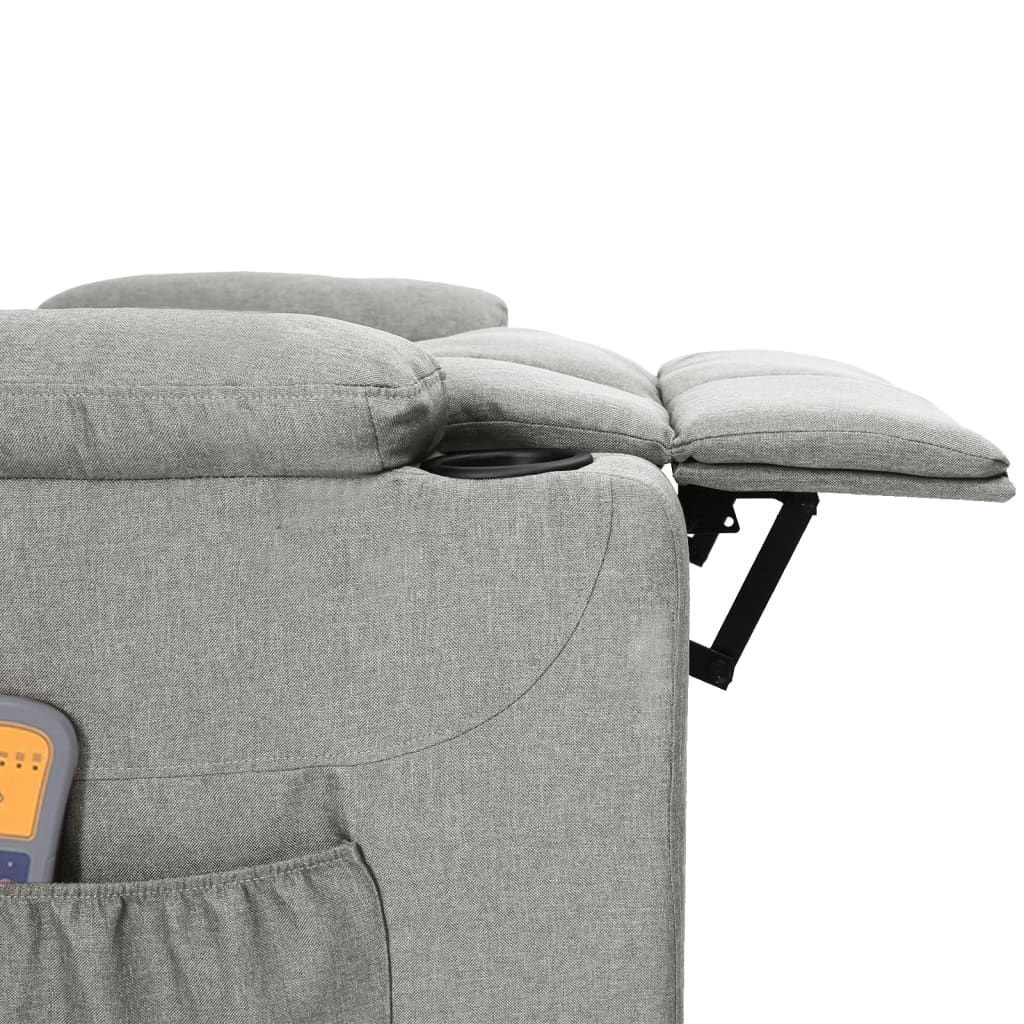 Fauteuil électrique de massage Gris clair Tissu