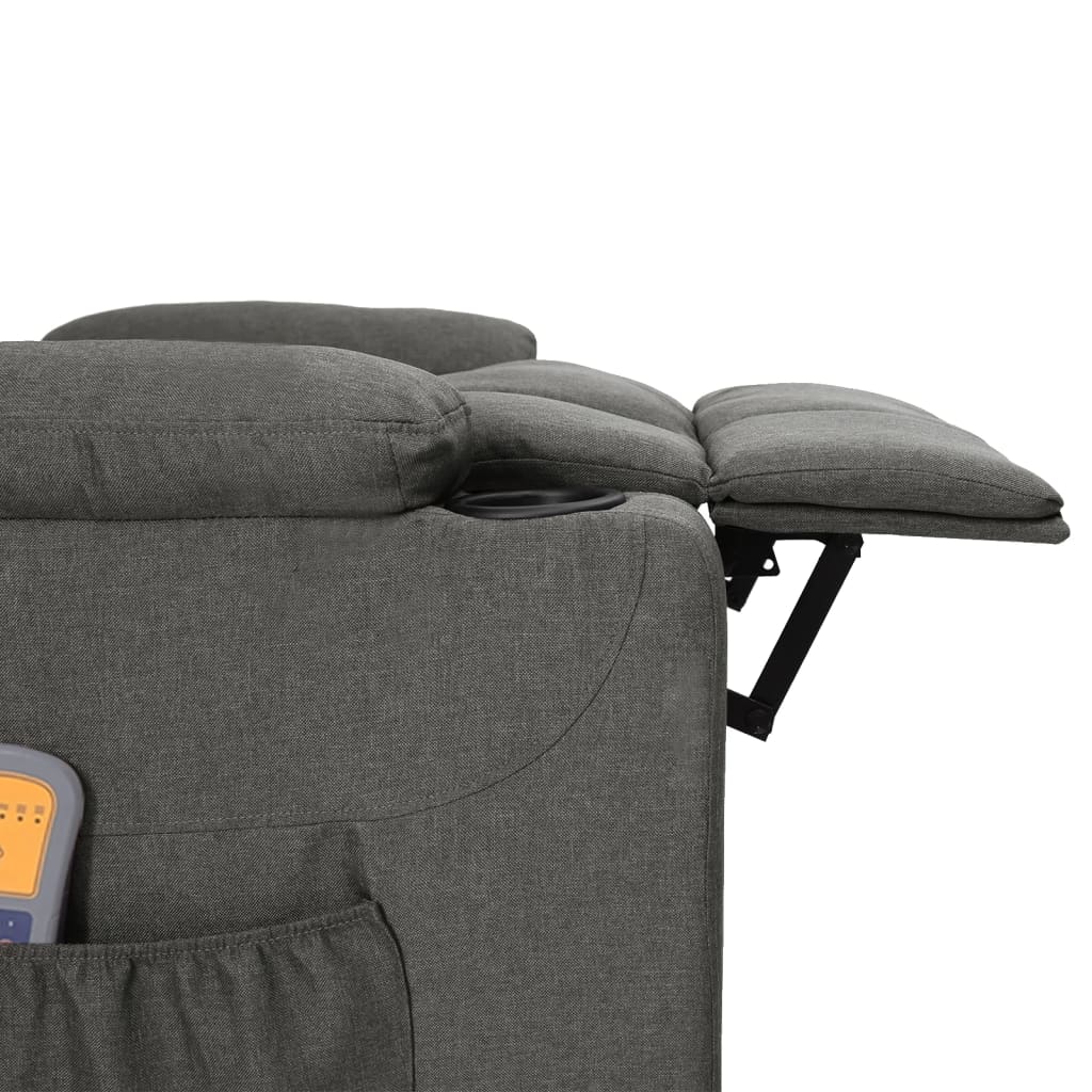 Fauteuil électrique de massage Gris foncé Tissu