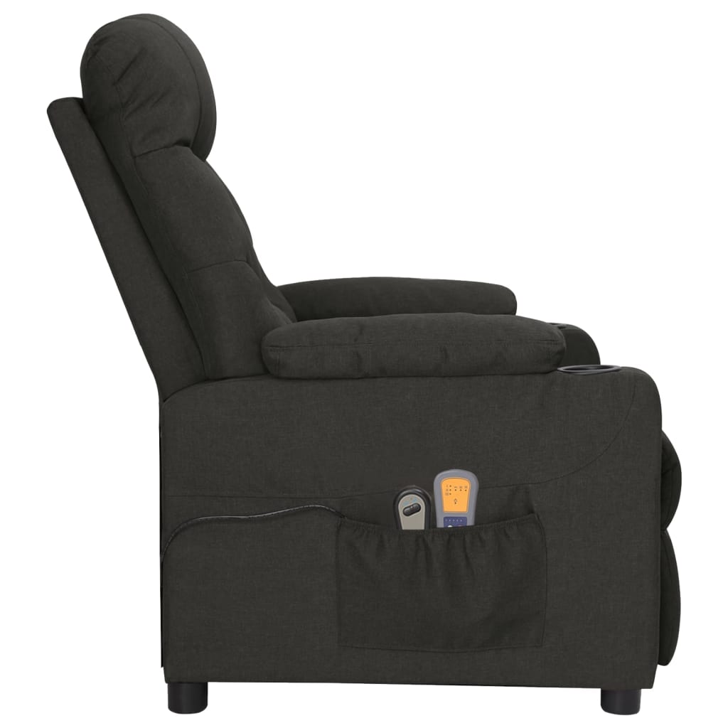 Fauteuil électrique de massage Noir Tissu